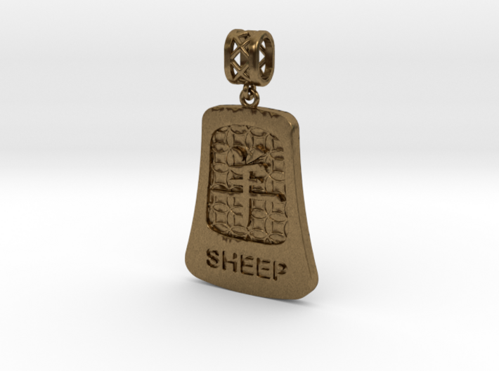 Chinese 12 animals pendant with bail - the sheep 3d printed