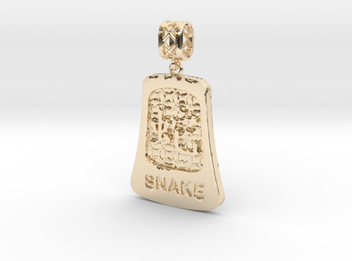 Chinese 12 animals pendant with bail - the snake 3d printed 