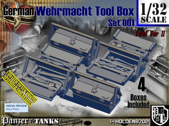 1/32 German WWII Tool Box Set001 3d printed