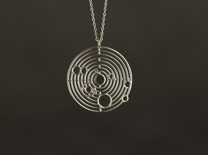 Personalized Solar System Necklace 3d printed 