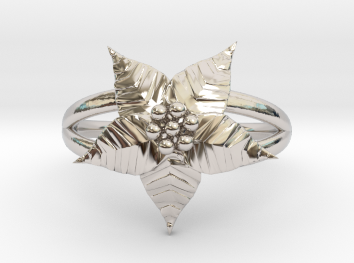 Poinsettia - The Ring of December 3d printed