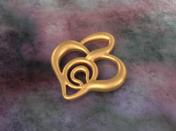 Heart pendant 3d printed bronze material