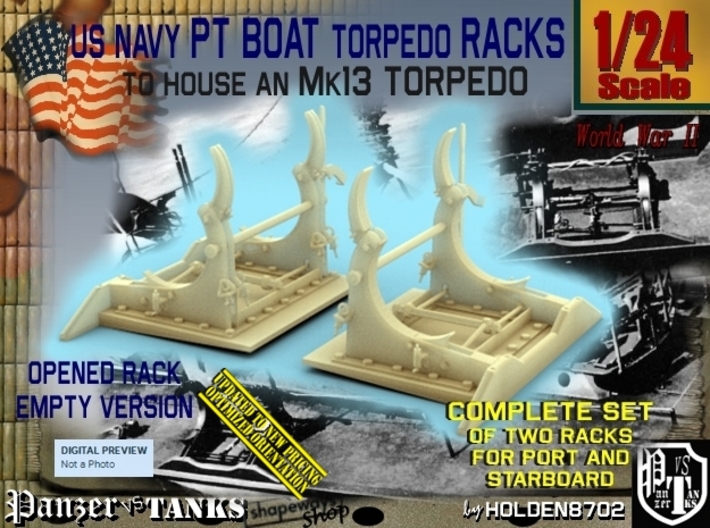 1/24 PT Torpedo Rack TypB Empty 3d printed