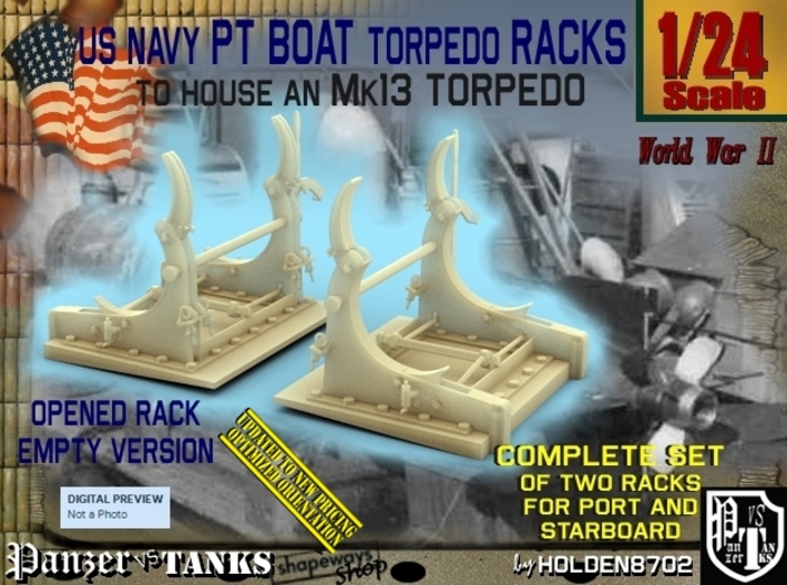 1/24 PT Torpedo Rack TypD Empty 3d printed