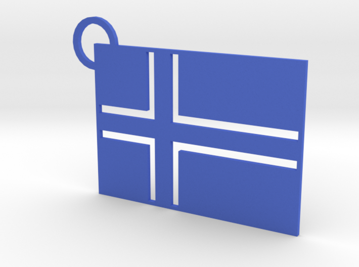 Iceland Flag Keychain 3d printed