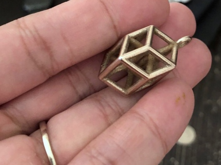 Hypercube Tesseract Pendant 3d printed