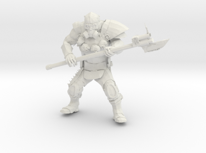 Wasteland Heavy Muscled Bandit with Shotgun Spear 3d printed