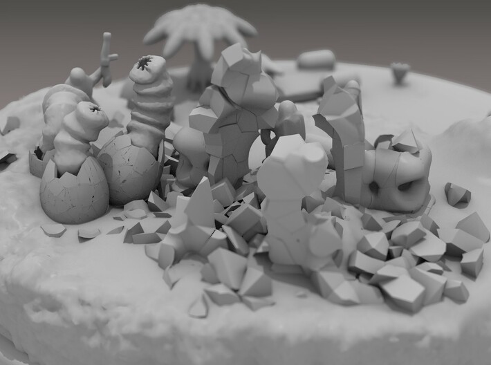 Space egg hunt adventure (a SLINGSHOT diorama) 3d printed 