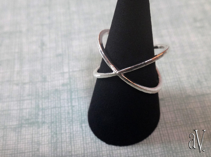 Line Double Circle Ring 3d printed