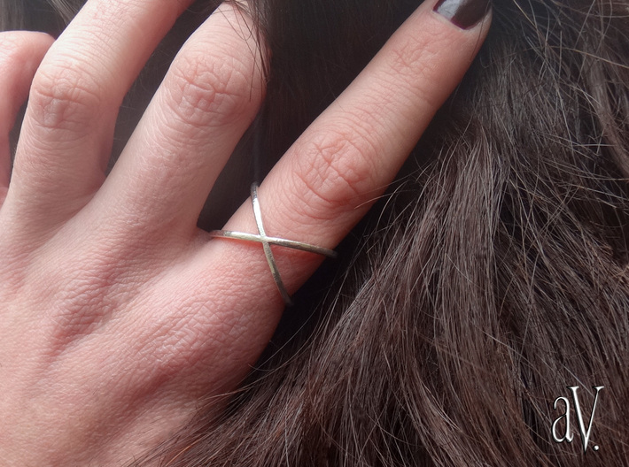 Line Double Circle Ring 3d printed