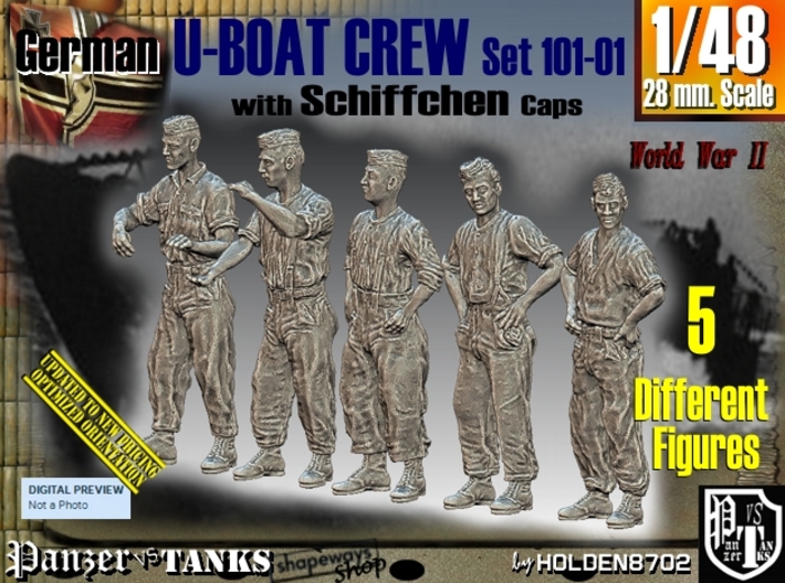 1/48 German U-Boot Crew Set101-01 3d printed