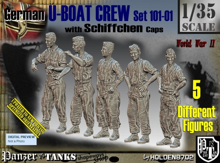 1/35 German U-Boot Crew Set101-01 3d printed
