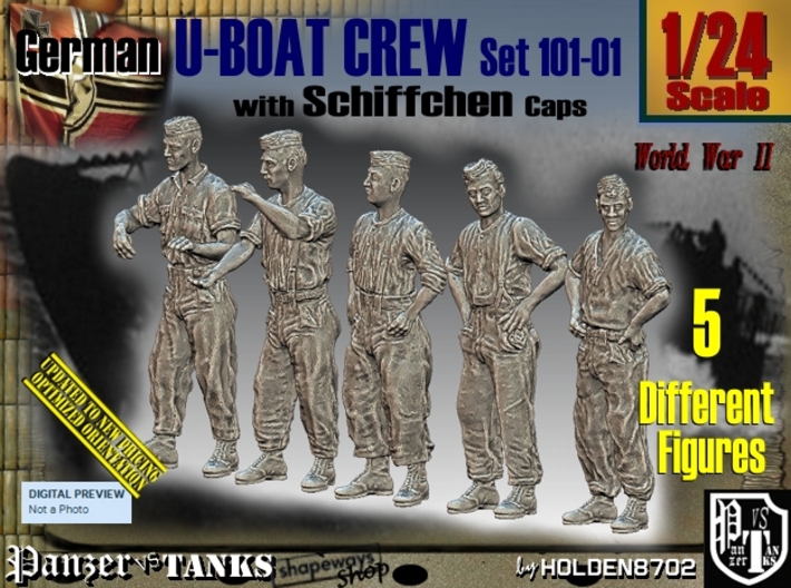 1/24 German U-Boot Crew Set101-01 3d printed