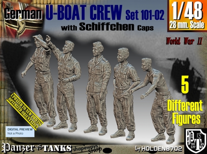 1/48 German U-Boot Crew Set101-02 3d printed
