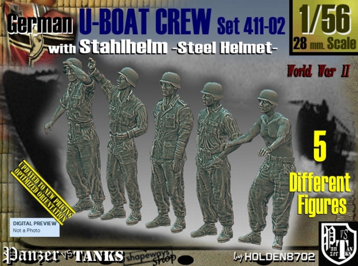 1/56 German U-Boot Crew Set411-02 3d printed