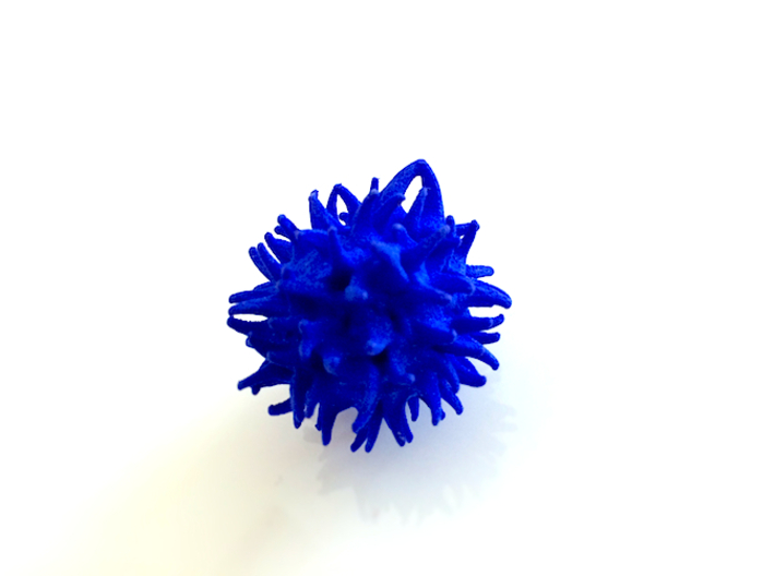 Sweetgum Tree Seed Pendant: Necklace/Earring 3d printed Royal Blue Strong & Flexible Polished