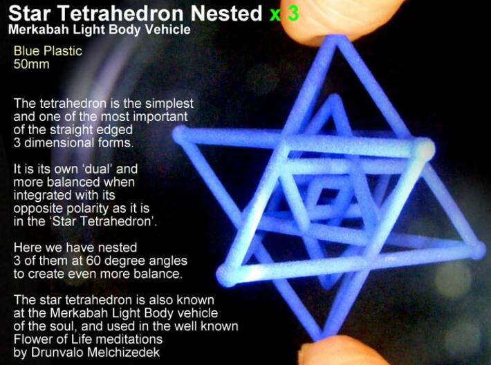 3 Merkabah Star Tetrahedrons Nested 50mm 3d printed
