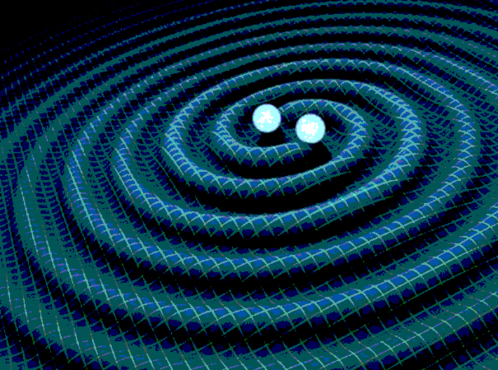 Two Black Holes Teardrop Pendant 3d printed Rendering of gravitational waves from 2 merging black holes