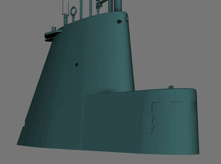 1/72 USS Gato Class Fairwater v2 3d printed 