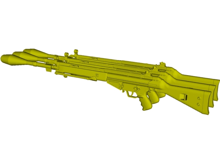 1/10 scale H&amp;K G-3A3 rifles &amp; DM-22A1 grenades x 3 3d printed