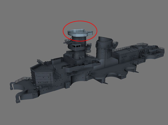 1/200 DKM Scharnhorst Admiral's Bridge 1 3d printed