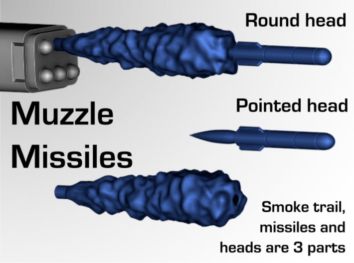 Missiles &amp; Smoke trails 3d printed Overview
