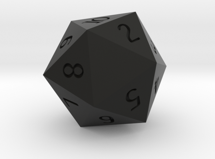 Customizeable Spindown D20 (1 Side Customization) 3d printed