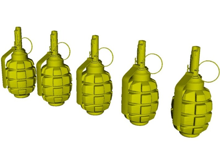 1/10 scale F-1 Soviet hand grenades x 5 3d printed