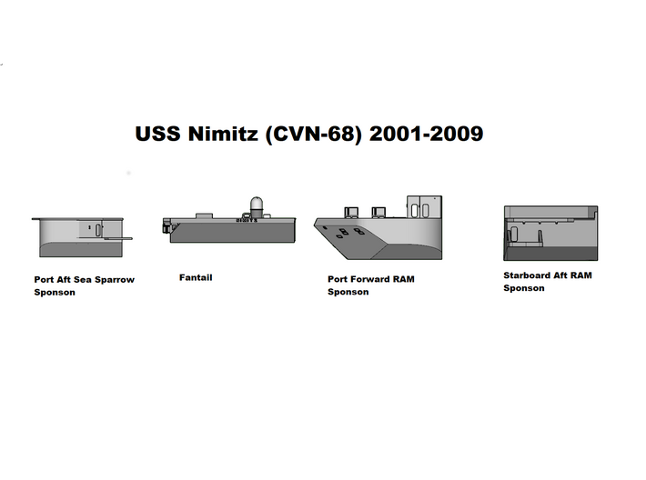 1:350 Scale USS Nimitz 2001-2009 Sponson Update Se 3d printed