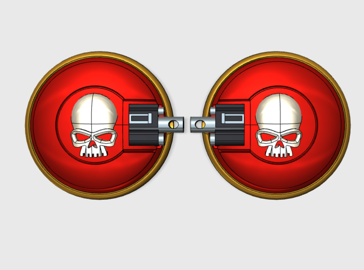 10x Skull - Naxos Combat Shields 3d printed Small = 2 Shields