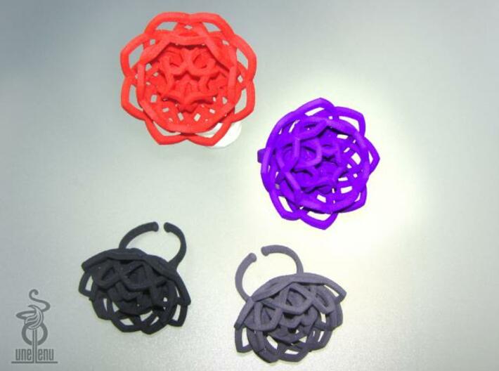Transcendence Lotus Ring, adjustable size medium 3d printed
