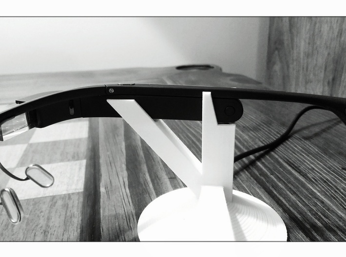 Google Glass Charging Stand 3d printed On/Off button accessible while on the stand