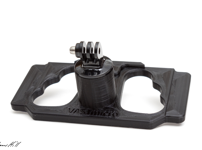 DJI Controller Phone / Tablet Mount Plate Insert 3d printed Shown here with a standard GoPro tripod mount attached.