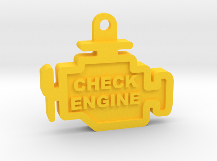 Check Engine Light Keychain (with text) 3d printed