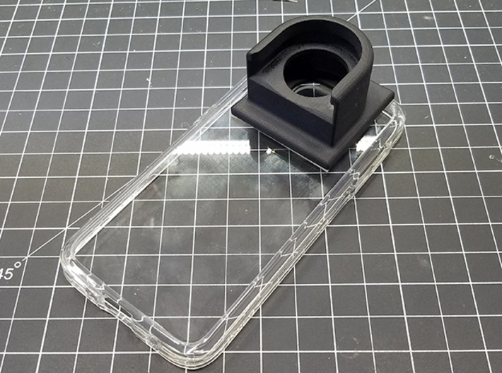 AmScope Microscope Cellphone Adapter 3d printed Final assembly with the cellphone removed.