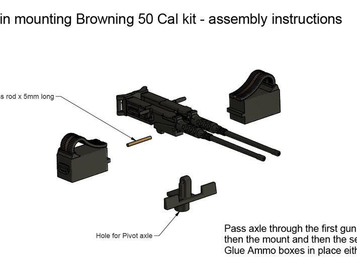 Twin Browning 50 Calibre 1/32 3d printed 