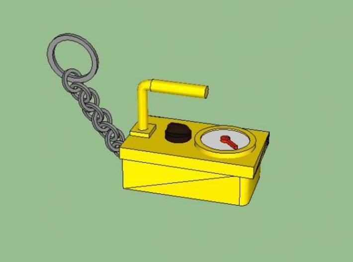 Geiger Counter Key-chain 3d printed Sketch up rendering