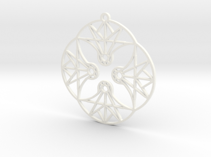 DoodleFan Earring or Pendant (Circle) 3d printed