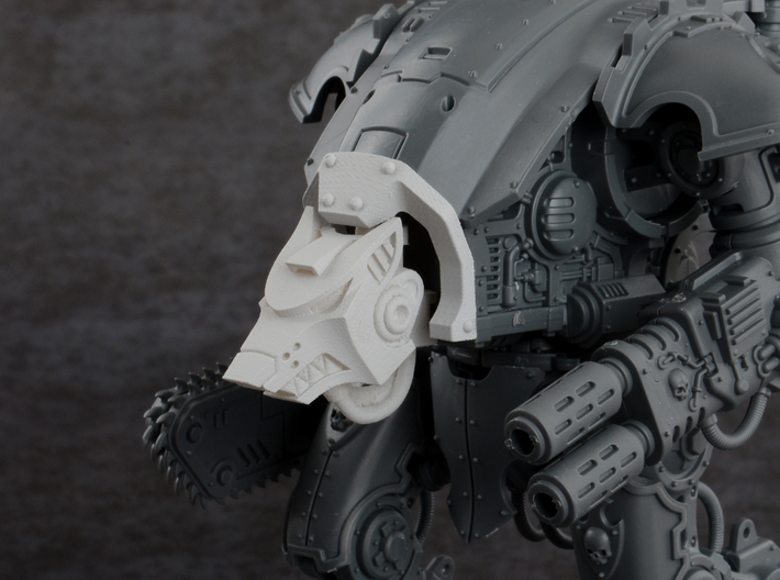 Wolf Cowl for Imperial Knight Armiger Warglaive 3d printed