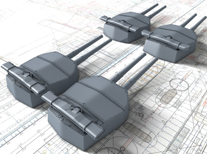 1/144 HMS Hood 15" (38.1 cm) Mark II Turrets 1920 3d printed 1/144 HMS Hood 15" (38.1 cm) Mark II Turrets 1920