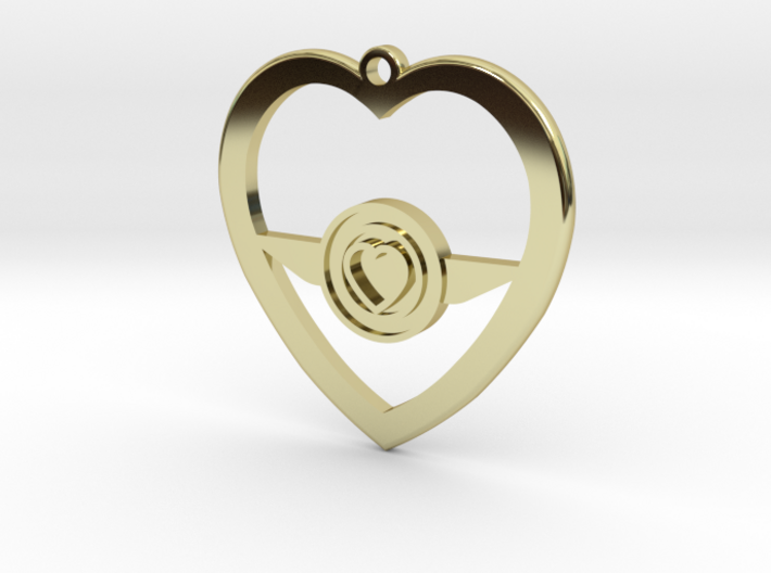 SWA Heart Charm 3d printed Gold Render