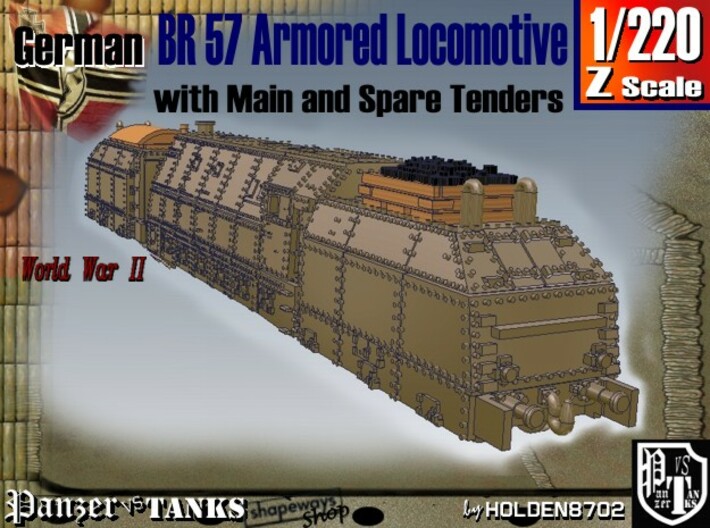 Z 1-220 BR 57 Armored Loco + 2 Tenders For BP-42 3d printed