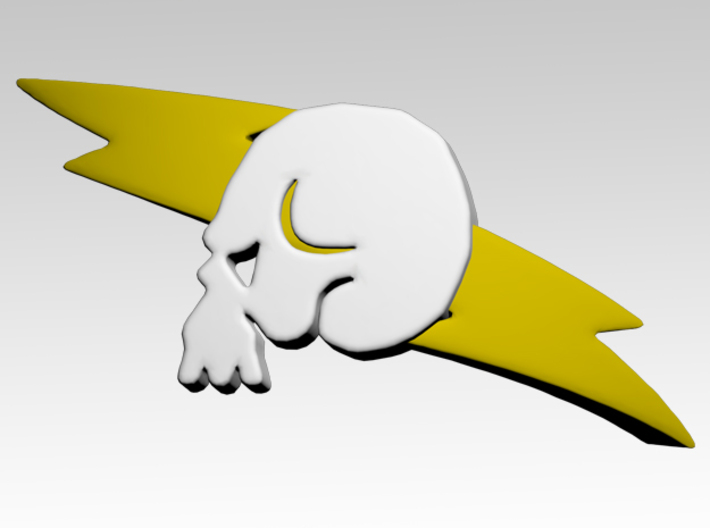 Skull &amp; Lightning 2 Shoulder Icons x50 3d printed Product is sold unpainted.
