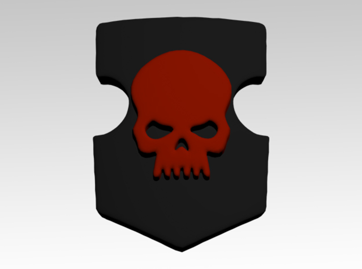 Skull &amp; Shield Shoulder Icons x50 3d printed Product is sold unpainted.