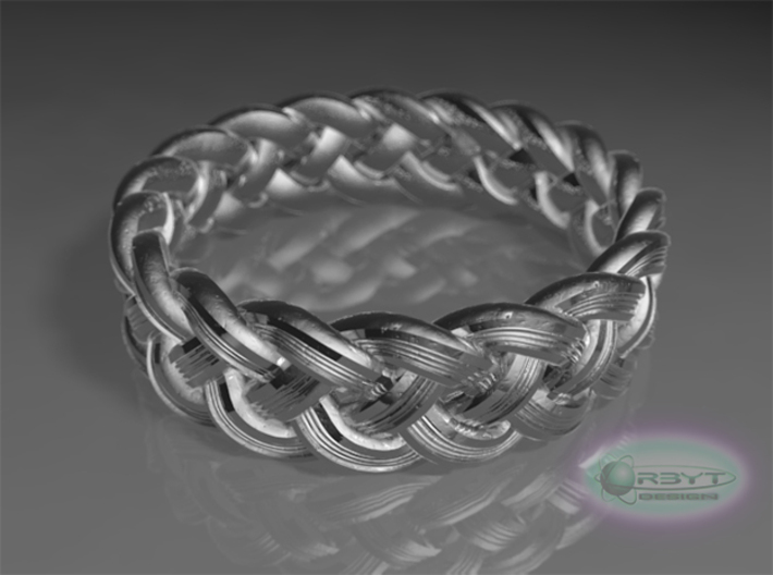 Best Celtic Knot Ring - US size 10 3d printed Raytraced DOF render - simulating polishedsilver material