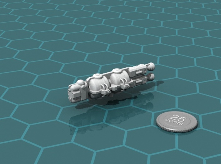 MCSF Fleet Tanker 3d printed Render of the model, with a virtual quarter for scale.