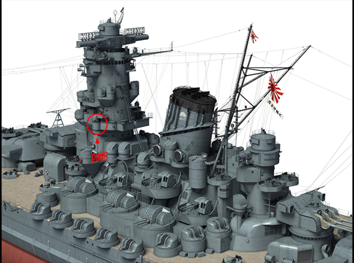 1/96 Yamato superstructures part6 3d printed 