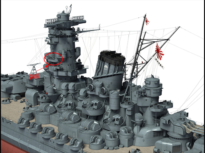 1/96 Yamato superstructures part4 3d printed 