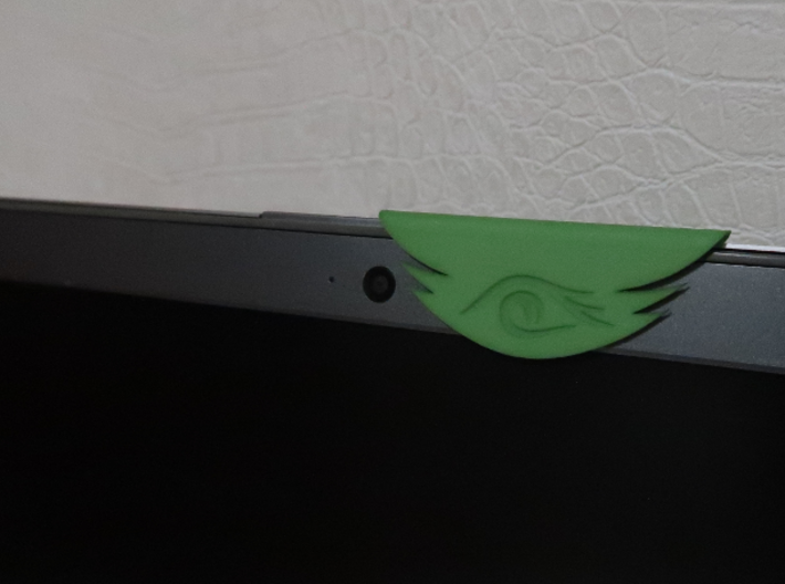 Tribal Eye Webcam Cover (5.7 mm) 3d printed ... and when you're ready to be seen, just slide it aside!