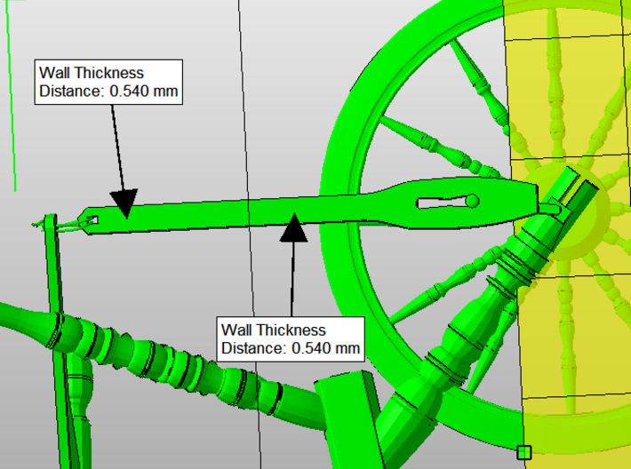 Spinning Wheel 1:12 3d printed This is the issue one has to resolve manually...